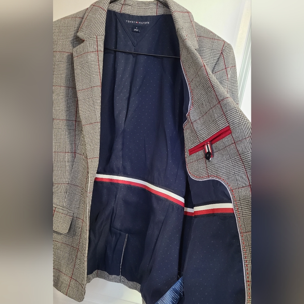 tommy hilfiger plaid blazer